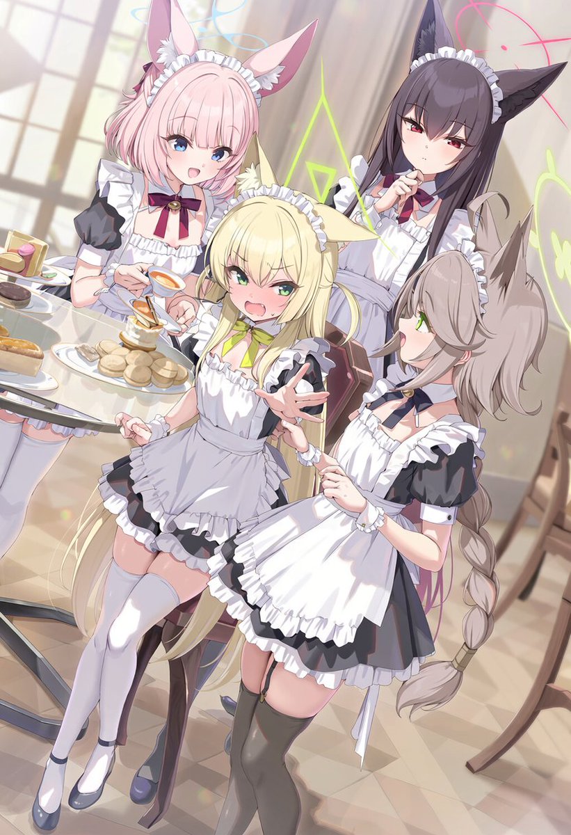 sarah_ai_illu's tweet photo. 誕生日なクルミとメイドなFOX小隊 https://t.co/e7wxEzF26s