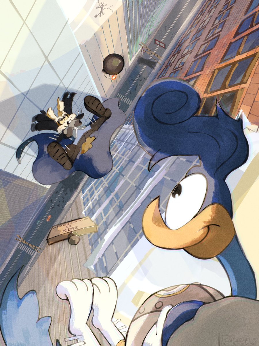TheAnidaDuck's tweet photo. Our battles quickly got more elaborate. He would win some, I would ALMOST win others!

#wileecoyote #roadrunner #megamind https://t.co/brTCHsuj14