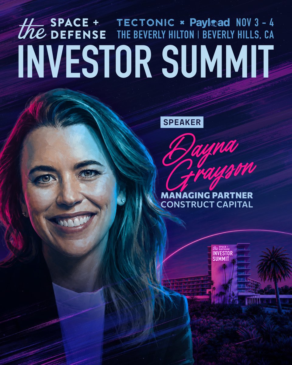 itsmoislam's tweet photo. SPEAKER ANNOUNCEMENT:

@daynagrayson Co-Founder and Managing Partner at @constructcap, will be joining the Space & Defense Investor Summit.

Construct Capital is a venture capital firm investing in founders transforming foundational industries through technology, with a focus on manufacturing, supply chain, transportation, and critical infrastructure. Its portfolio includes companies such as @CowboySpaceCorp, @HadrianInc, @SwarmAero and @AmcaInc.

📍 The Beverly Hilton  
🗓️ November 3 - 4, 2026