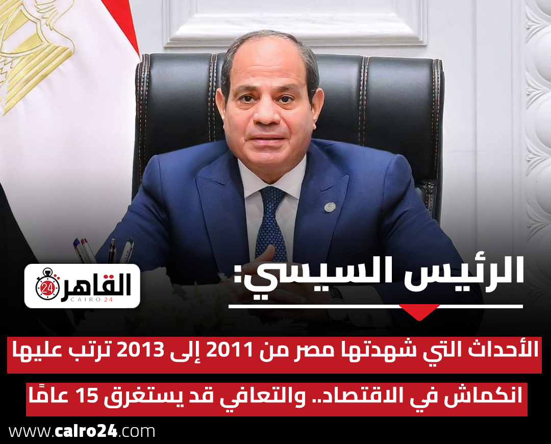 cairo24_'s tweet photo. الرئيس السيسي: الأحداث التي شهدتها مصر من 2011 إلى 2013 ترتب عليها انكماش في الاقتصاد.. والتعافي قد يستغرق 15 عامًا https://t.co/HXPnCvIkMo
