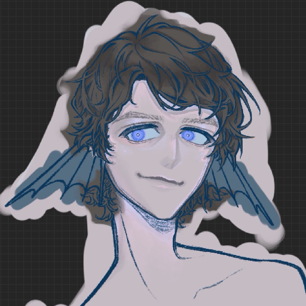 saaaa__kke's tweet photo. まだ描いてたのか？って感じなんですが、亀みたいな速度でコソコソと色塗り頑張ってて、目の描き方どっちのが可愛いかなってずっと迷ってる(優柔不断) https://t.co/Xwdzc5pbV2