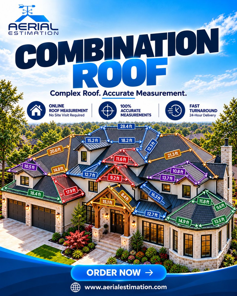 AEstimation's tweet photo. Complex combination roof? Aerial Estimation delivers precise, detailed roof measurements for even the most intricate designs, with no site visit required. 

#RoofMeasurement #RoofingContractors #RoofEstimating #RoofingIndustry #RoofingServices #AerialEstimation https://t.co/LZrqz5z5Zm