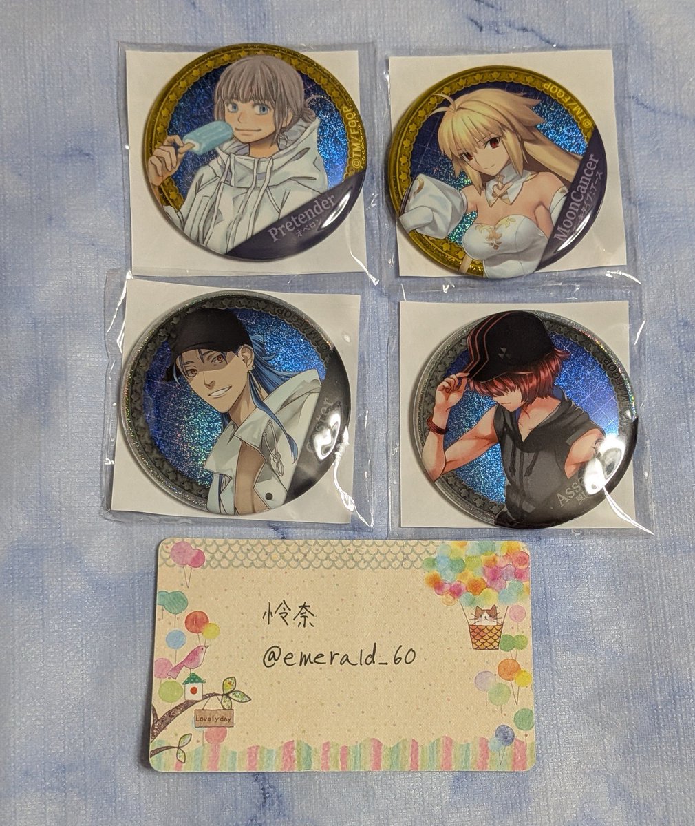 emerald_60's tweet photo. 【交換】FGO ガチャメイト ホログラム缶バッジ

譲:画像参照
求:バーソロミュー、天草四郎(FF様分)

オベロンは2:2の交換希望です。
検索からでもお気軽にお声掛けください。
よろしくお願い致します。 https://t.co/ylmH8F7DCe