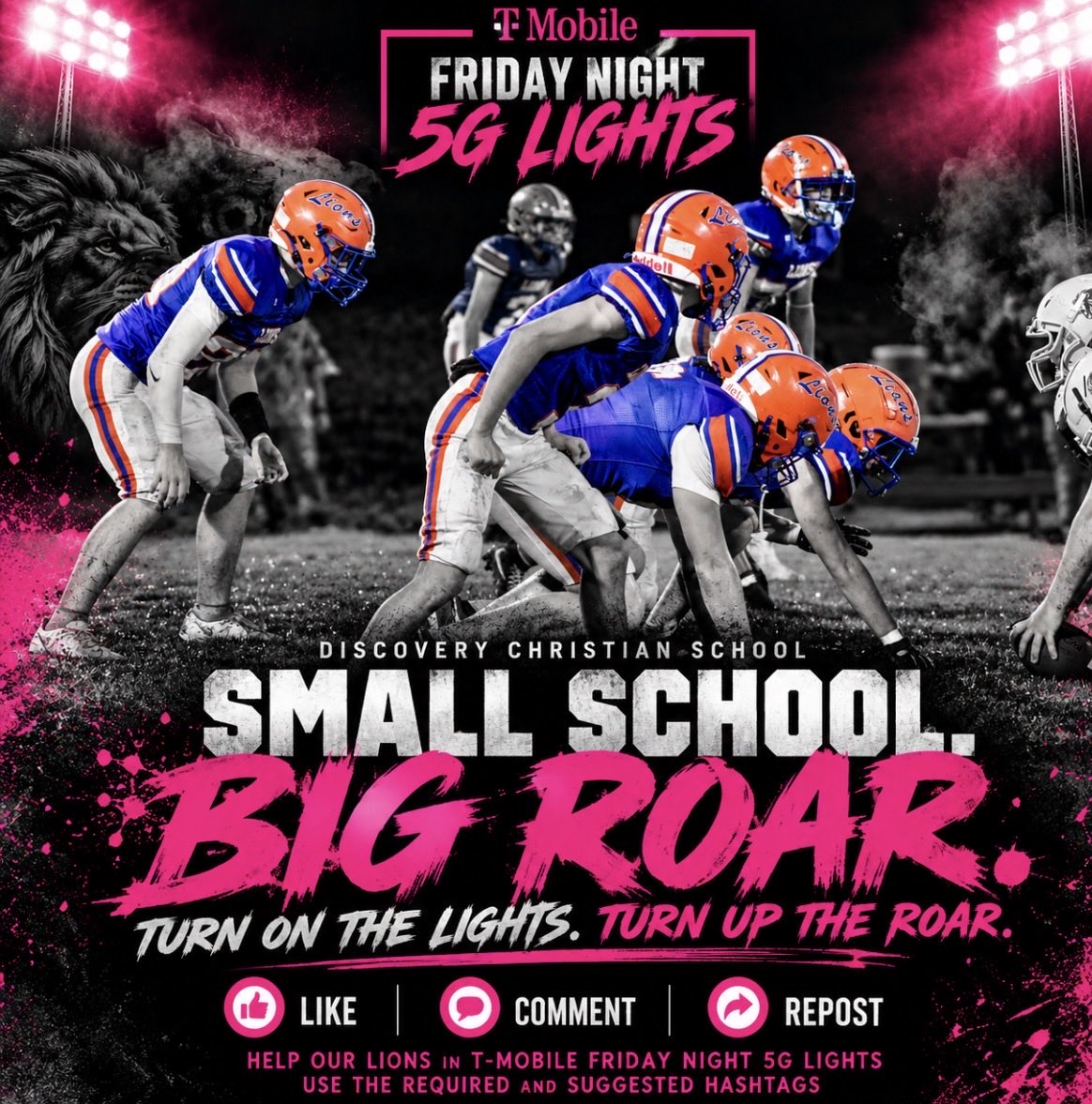 DCSLions's tweet photo. #FN5GL #TMobile #Entry #smallschoolbigroar #turnonthelights https://t.co/HMtFscQWss