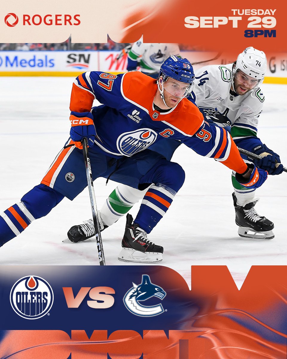 EdmontonOilers's tweet photo. IT'S GAME DAY!

The #Oilers will open the 2026-27 season against the Canucks on home ice at @RogersPlace.

⏰ 8pm MT
📺 @Sportsnet
📻 @CHED880
🎥 Oilers+ (post)
🎟️ https://t.co/JvQzxmCVoR
🚗 https://t.co/z328PgCfIk

@Rogers | #LetsGoOilers https://t.co/RdcsPLVWN9
