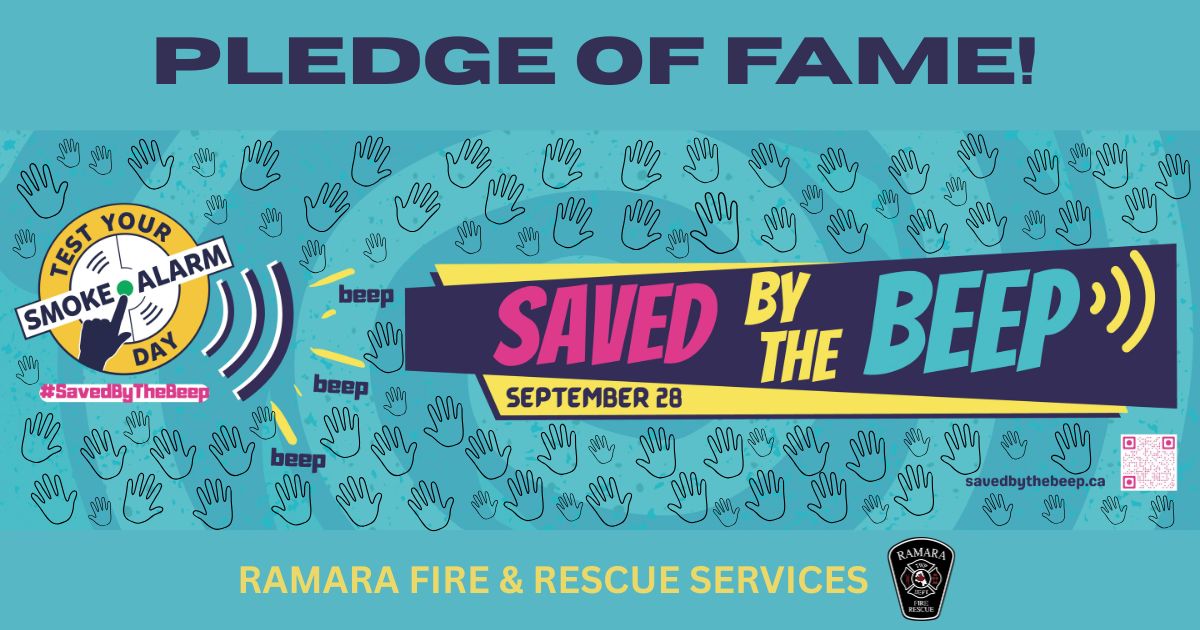 ramarafire's tweet photo. Saved by the Beep is in Ramara schools! 🖐️ Students are adding handprints to our Pledge of Fame banners as a promise to test smoke alarms at home. Watch for a safety checklist + draw entry for a chance to win a Beepa stuffy &amp; private station tour! 🔔🚒 

@ONFireMarsha https://t.co/hjec3CCyRK