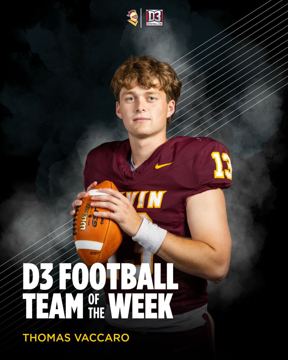 CalvinKnightsFB's tweet photo. D3 FOOTBALL TEAM OF THE WEEK. 🏆 

Thomas Vaccaro earns a spot on the https://t.co/uqe6HEDPPK Team of the Week! 🔥

Congrats, Thomas! 🛡️🏈 

#Champions4Life #Built4Battle https://t.co/Ts4aUyBzwJ