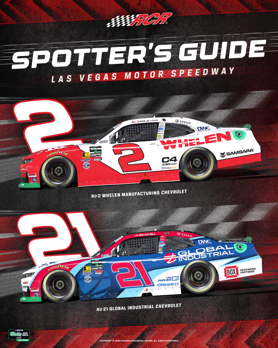 RCRracing's tweet photo. We got your spotter’s guide for Las Vegas!

@ToysForTots_USA  | @BetMGM  | @WhelenEng  | @WhelenMTRS  | @Global_Indust https://t.co/p9LxIka8Vh