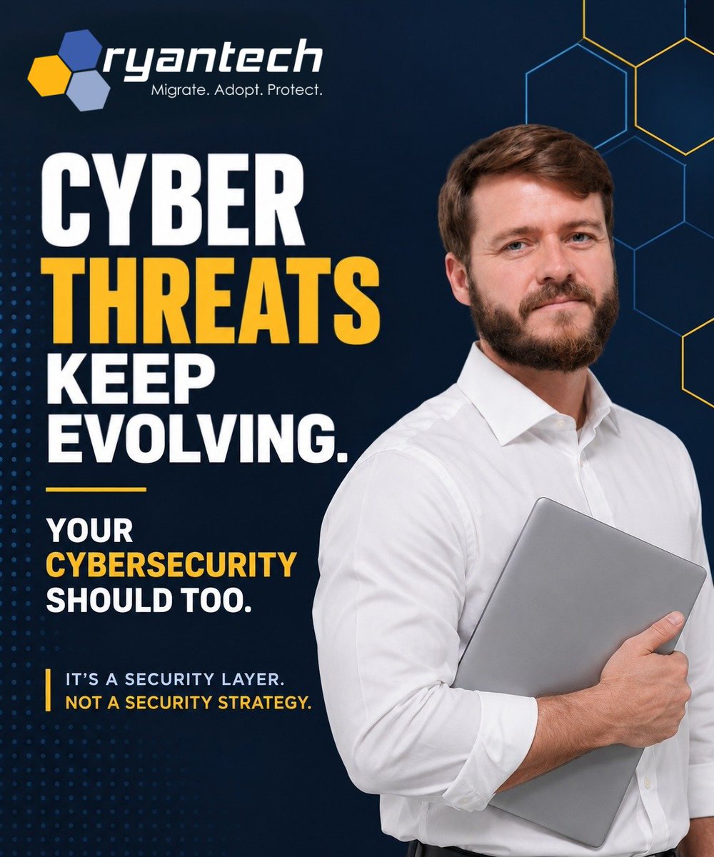 RyanTechInc's tweet photo. Cyber threats keep evolving. Your cybersecurity strategy should too. 🔐 https://t.co/fwSAOFPLBa