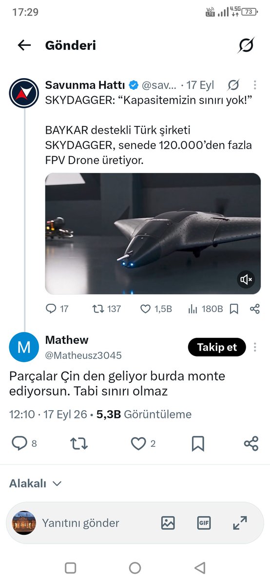 maxp6dk's tweet photo. @Matheusz3045 @zezuzin @savunma_trhaber Profilinde 3 saniye gezince teknik bilgin, "kim oldugun" belli oluyor 😂😂 https://t.co/6FSKxWAkvT