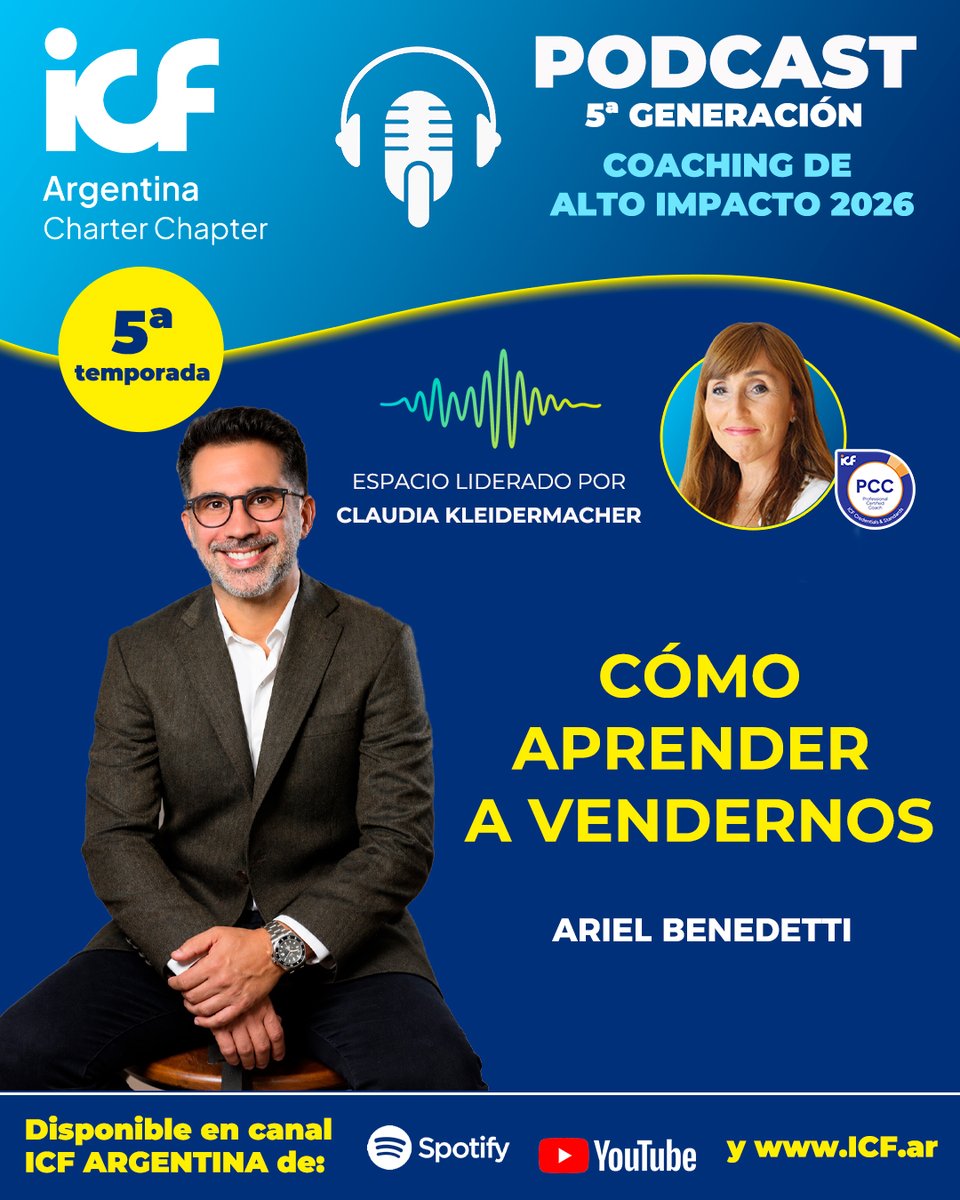 ICFArgentina's tweet photo. ✨ ¿CÓMO APRENDER A VENDERNOS?

Podés escuchar este nuevo episodio en nuestro canal de YouTube @icfarg, en Spotify ICF Argentina o directamente desde nuestra web de ICF ARGENTINA 

#PodcastICFArgentina #ICFArgentina #ICFLatam #ICF https://t.co/jzs9BzmBTm