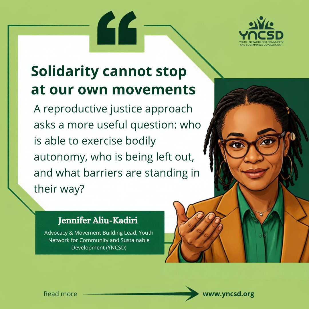 yncsd's tweet photo. #SolidarityInAction
We are still commemorating Global Safe Abortion Day, as the world comes together to demand safe, legal, and stigma-free abortion care

This article is making an intersectional case for reproductive justice in Nigeria. 

1/2 https://t.co/k2bXUqNuzY