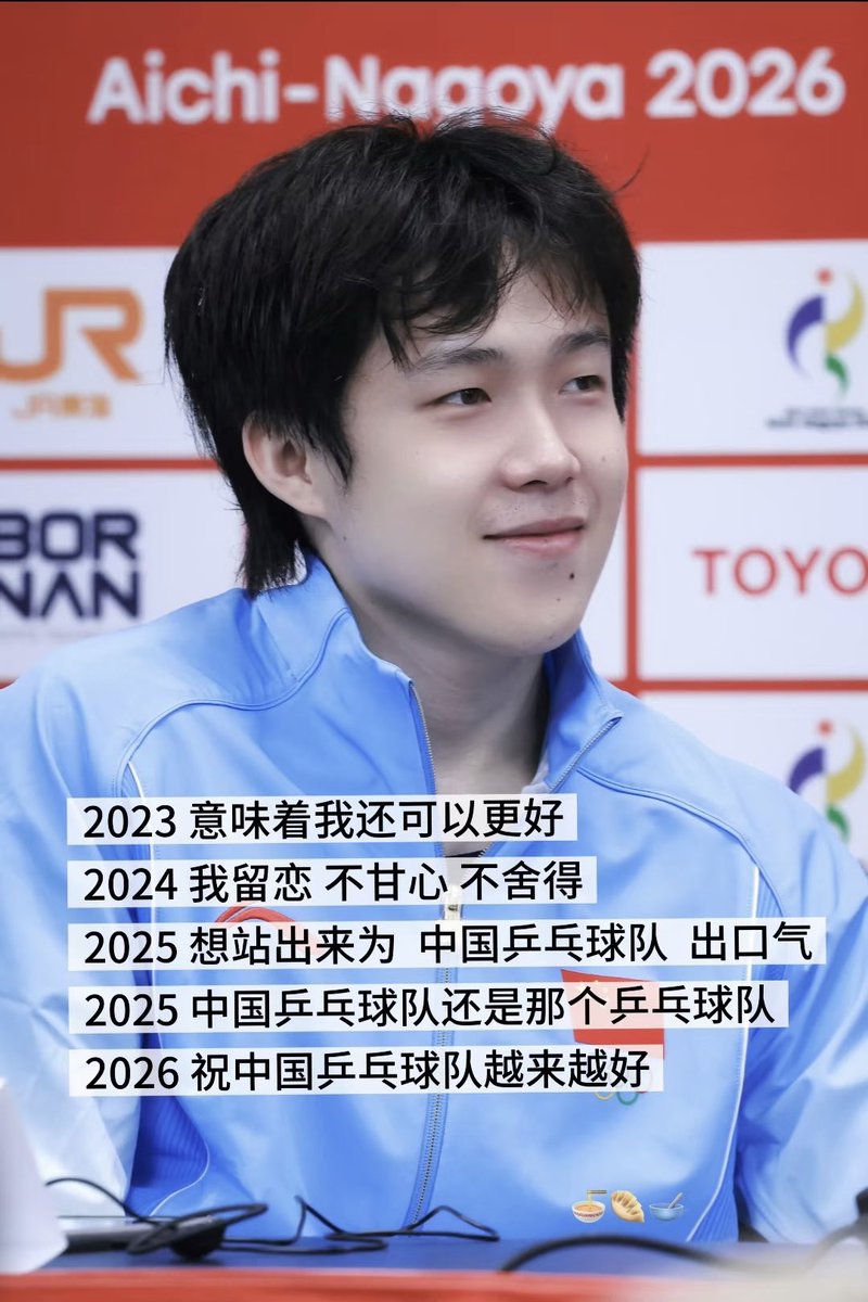 KunCui_524's tweet photo. 2023 : หมายความว่า ผมยังสามารถทำได้ดียิ่งกว่านี้

2024 : ผมยังคงอาลัยอาวรณ์ ไม่ยอมตัดใจ และไม่อยากปล่อยมือ

2025 : อยากยืนหยัดออกมา เพื่อสร้างชื่อเสียงและศักดิ์ศรีให้ทีมปิงปองจีน

2025 : ทีมปิงปองจีนยังคงเป็นทีมปิงปองทีมเดิม

2026 : หวังว่าต่อจากนี้ทีมปิงปองจีนจะดีขึ้นไปเรื่อยๆ https://t.co/bUmMyKEWGP