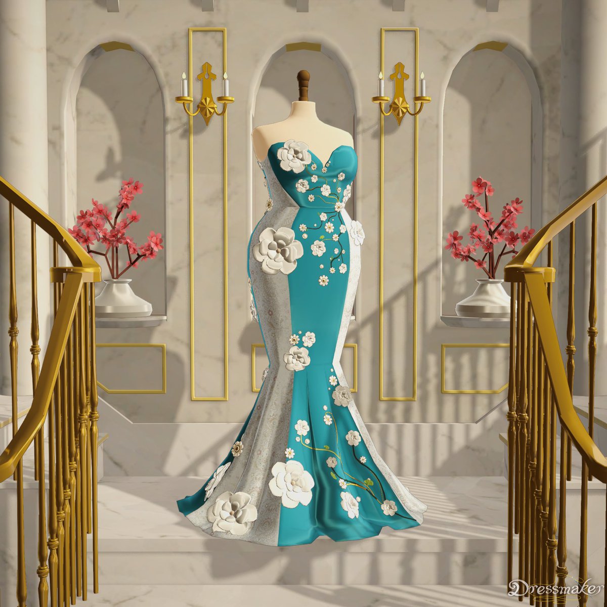 fairyfenVT's tweet photo. Did an inspired almond blossoms van gogh dress on stream today hehe, #dressmaker got me locked in aaaaaa https://t.co/AkGzM7wLuT