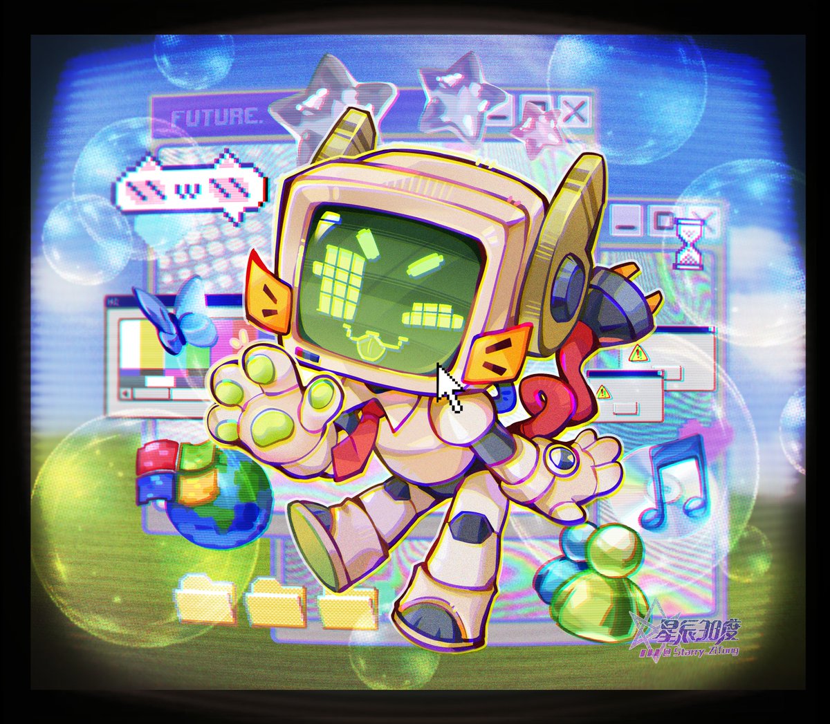Starry_ZiTong's tweet photo. 💚💙“The future that we were promised in the millennium has never arrived…”
 #BrawlStars #BrawlStarsfanart https://t.co/hC5ael9WWk