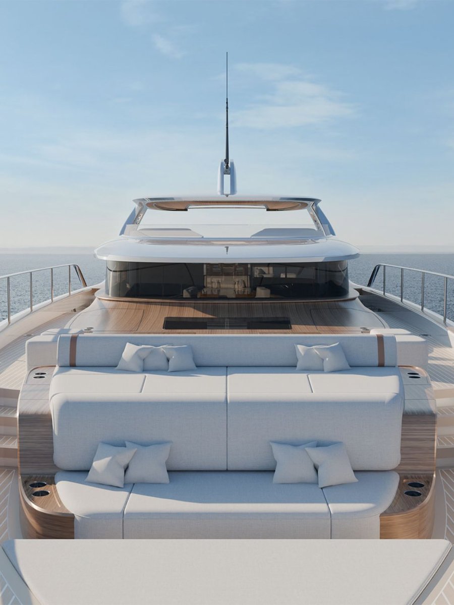 OCyachts's tweet photo. EPOQ is the first model in a new series of gentleman's motor yachts from SES Yachts.

Designed by Sturge & Toth and engineered by Van Oossanen Naval Architects, the 36m tri-deck has only limited engineering remaining before steel cutting begins. Her interior remains open to a Buyer's requirements, with the opportunity to customise accommodation and finish from an early stage.

She features a raised pilothouse, expansive exterior deck areas and a wintergarden aft on the main deck, with a clear separation of guest and crew areas.

Asking price is EUR 19,950,000.
🔗 https://t.co/WsFZzySezY