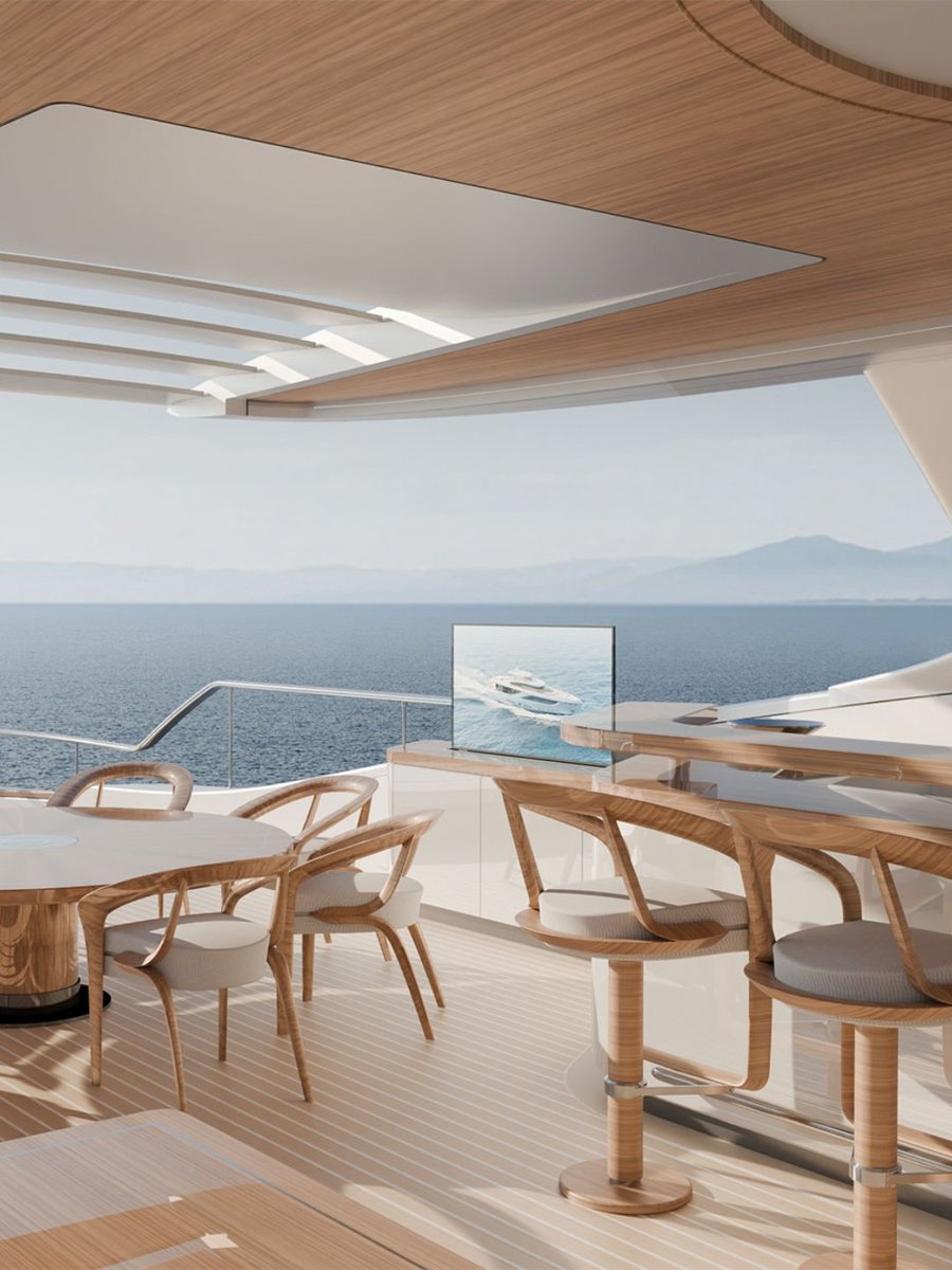 OCyachts's tweet photo. EPOQ is the first model in a new series of gentleman's motor yachts from SES Yachts.

Designed by Sturge & Toth and engineered by Van Oossanen Naval Architects, the 36m tri-deck has only limited engineering remaining before steel cutting begins. Her interior remains open to a Buyer's requirements, with the opportunity to customise accommodation and finish from an early stage.

She features a raised pilothouse, expansive exterior deck areas and a wintergarden aft on the main deck, with a clear separation of guest and crew areas.

Asking price is EUR 19,950,000.
🔗 https://t.co/WsFZzySezY