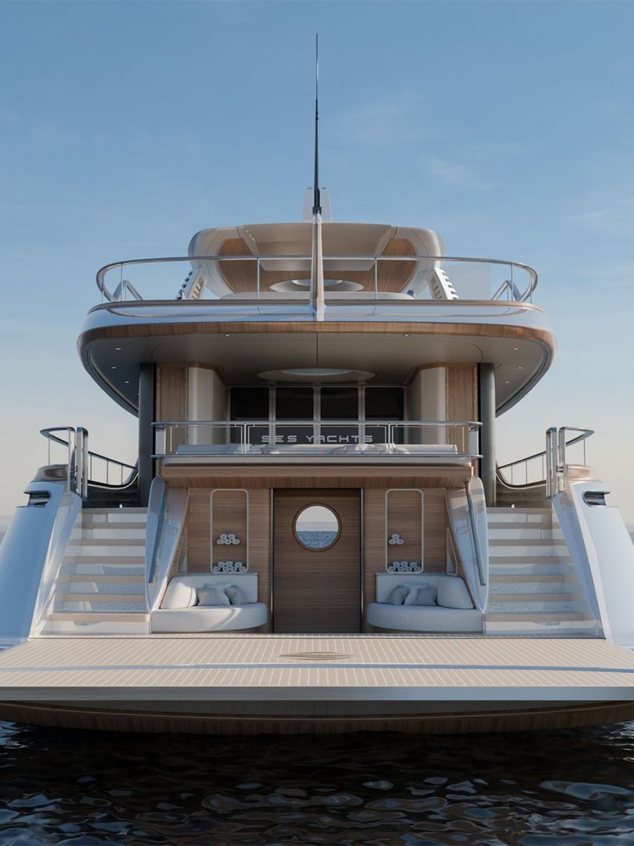 OCyachts's tweet photo. EPOQ is the first model in a new series of gentleman's motor yachts from SES Yachts.

Designed by Sturge & Toth and engineered by Van Oossanen Naval Architects, the 36m tri-deck has only limited engineering remaining before steel cutting begins. Her interior remains open to a Buyer's requirements, with the opportunity to customise accommodation and finish from an early stage.

She features a raised pilothouse, expansive exterior deck areas and a wintergarden aft on the main deck, with a clear separation of guest and crew areas.

Asking price is EUR 19,950,000.
🔗 https://t.co/WsFZzySezY