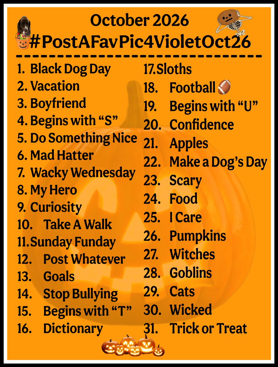 WonderWilbur's tweet photo. @BelleLBear @2HousePanthers @cuvellier_meg @Violet_theNewfy @Mickeypaws1 @lucymagsisfurs @lizzie_bear2016 @MelissaJLadner @TuckerDude1 @Coopers_PR_Mom @annielynnshea @crowned_warrior @KristenFrame1 @BilsDeb @Andrea56822453 @hankster_the @Jollin061210 @MiaShadoghen @WilmaBenton19 @ProfessorsCat @AmyMarieCollin1 @BogartSmith3 @AffieObi @WhidbeyGypsy @MemeCat99014509 @MaryTutor57 We can’t believe it’s October already! Love ghouls, ghosts, witches &amp; treats. Post a fav pic/video using the theme or whatever or whenever you want. Use the hashtag &amp; have fun! 
#PostAFavPic4VioletOct26
@albers75 https://t.co/UcEqwIGHgh