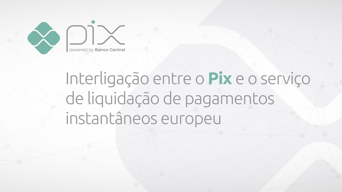 BancoCentralBR's tweet photo. Pix e TIPS: parceria entre Brasil e Europa abre caminho para pagamentos globais instantâneos

https://t.co/9D8Tsr1TeC