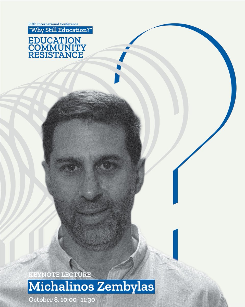 IFDT_Beograd's tweet photo. ⏰ Reminder: Keynote Lecture, Oct 8, 10:00–11:30 – Prof. Michalinos Zembylas on education, resistance &amp; “difficult hope” amid democratic struggle. Why Still Education? conference, EduLab (#IFDT). 

🔗 https://t.co/nwaalLkF2O https://t.co/VeZrZvS3Zz