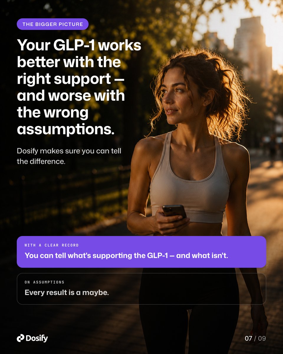 Dosifyai's tweet photo. Your daily routine matters just as much as your GLP-1. 👀

Supplements, compounds, doses, timing—it’s easy to lose track.

Dosify helps you keep your routine organized in one place. 

For informational purposes only. Not medical advice. https://t.co/rCKNjP50sb