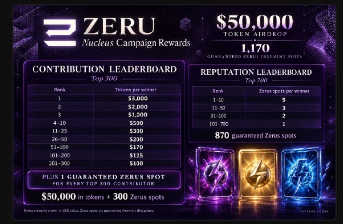 Aliba_79's tweet photo. Onchain still has to pick people . It just keeps picking the wrong ones

Protocols need to split incentives . Airdrops need to filter bots . Lending needs to know which wallets repay and which farm then dump . Most still score volume , follows , or task checklists . All of that can be faked

@zerufinance (ZeruAI) is aimed at that gap
Not another lending app
They read wallet behavior and turn it into a signal
 zScore is who the wallet has been onchain ( 0–1000 , 320M+ wallets scored , live on Etherscan and Basescan )
Zaps is what the wallet is actually doing in a specific ecosystem , wash , sybil , and empty volume get cut before rank
In September they shipped zScreen : not just a number, but a money trail , tagged CLEAR / REVIEW / FLAGGED.

The part that doesn’t feel like another reputation points product is Activity Markets on Zaps . No free tokens . Real activity decides who mines . Miners get paid in USDC from that day’s auction . Unsold supply burns . zBASE uses Base activity itself as the mine 
 The bet is simple : wallet history becomes an asset , not a daily quest

The @NucleusCodes campaign lines up with that idea a little too well . $50k in tokens plus 1,170 Zerus spots , split across two boards : Contribution ( top 300 writers ) and Reputation ( top 700 )
One rewards people who help others understand the project . The other rewards people who already have a signal . Not one spam leaderboard

I’m not buying FICO for crypto on day one. Farmers adapt 
 The better question : if incentives only flow to wallets with long-term behavior , how much more expensive does farming get  and will protocols actually use that filter when TVL looks scary ?

Check your own zScore on an explorer Open Zaps at https://t.co/GPwk4WNlgW
Read https://t.co/mpN1IloCof
 Don’t ask how big the prize pool is
 Ask what story your wallet is already telling.