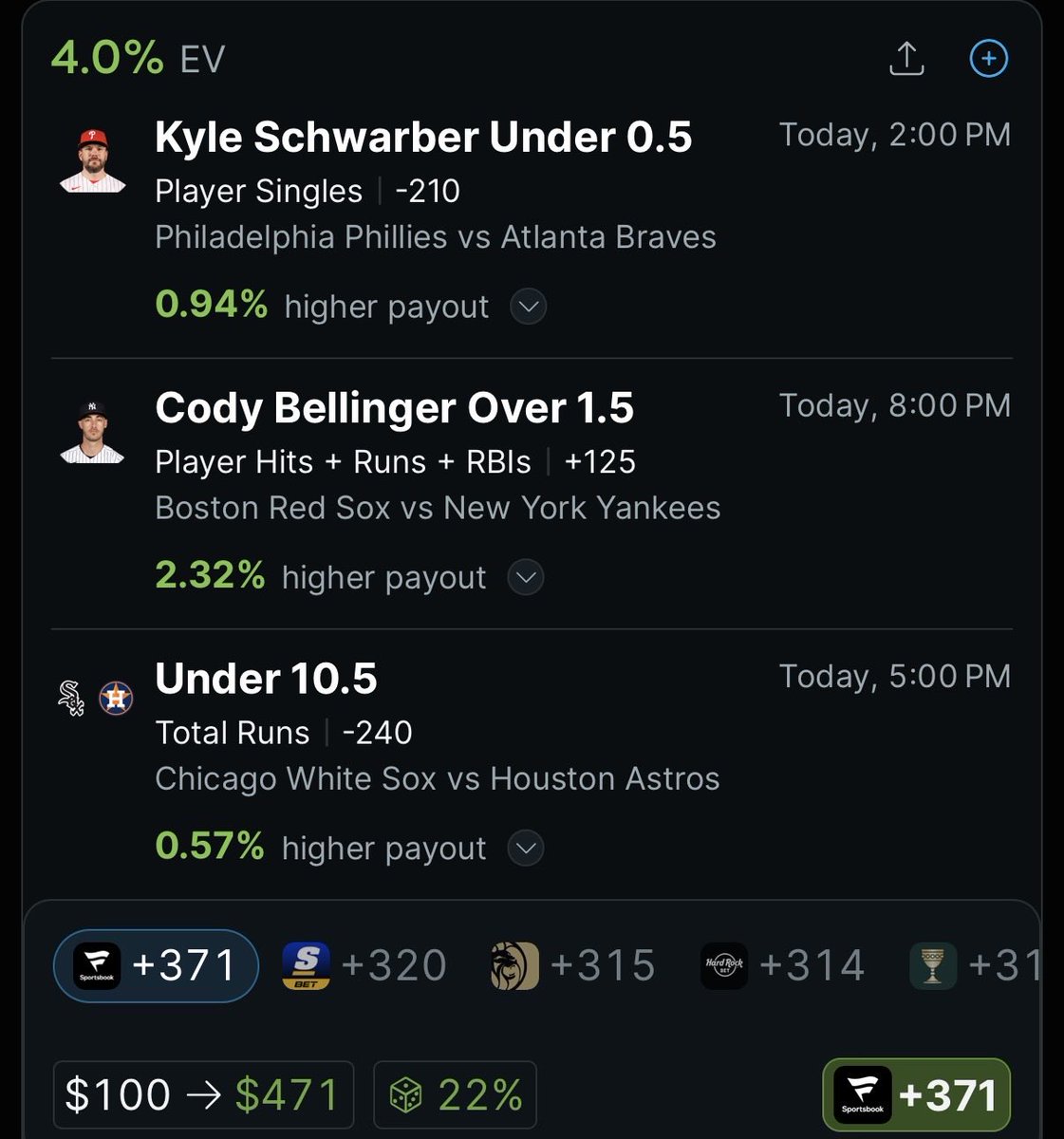 EVParlay's tweet photo. Another Fanatics play snagged with the @OddsJam parlay tool 🔨 

🔗 https://t.co/unK3YgAaYK https://t.co/oMOcMXhJzT