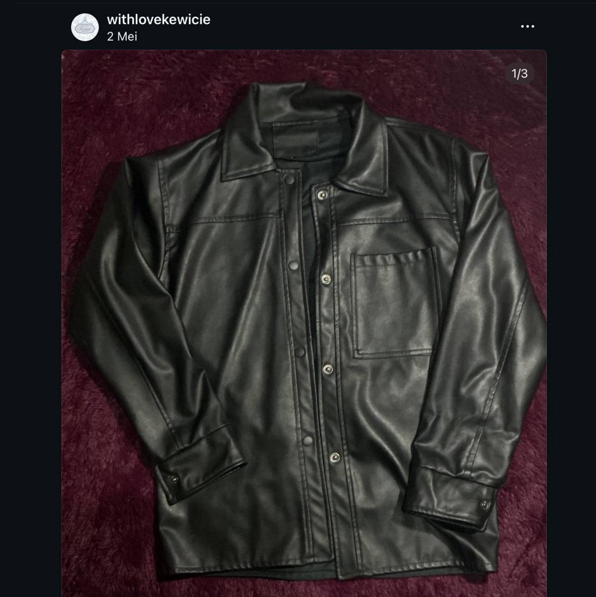 atoenemiene's tweet photo. WTS JAKET KULIT SINTETIS 130 NEGOO!! bisaa 🍊 PLZ PLZ SEKALI PAKE DOANH #wts #preloved https://t.co/3lKIjYvu5r