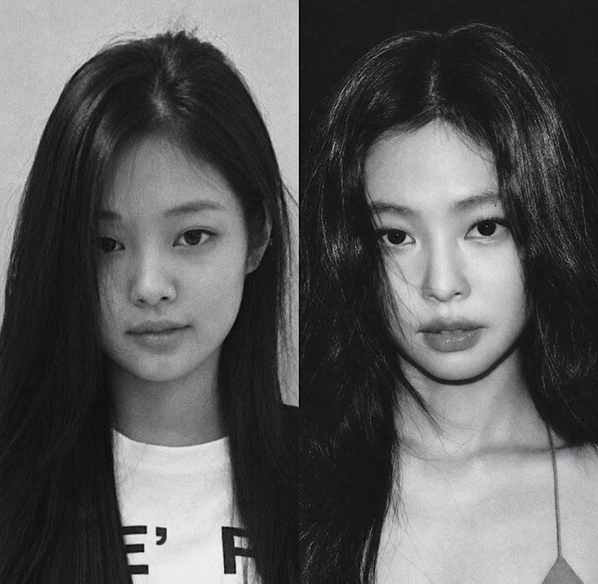 jennieslvl's tweet photo. predebut                          vs               now https://t.co/3VhqP1RSc2
