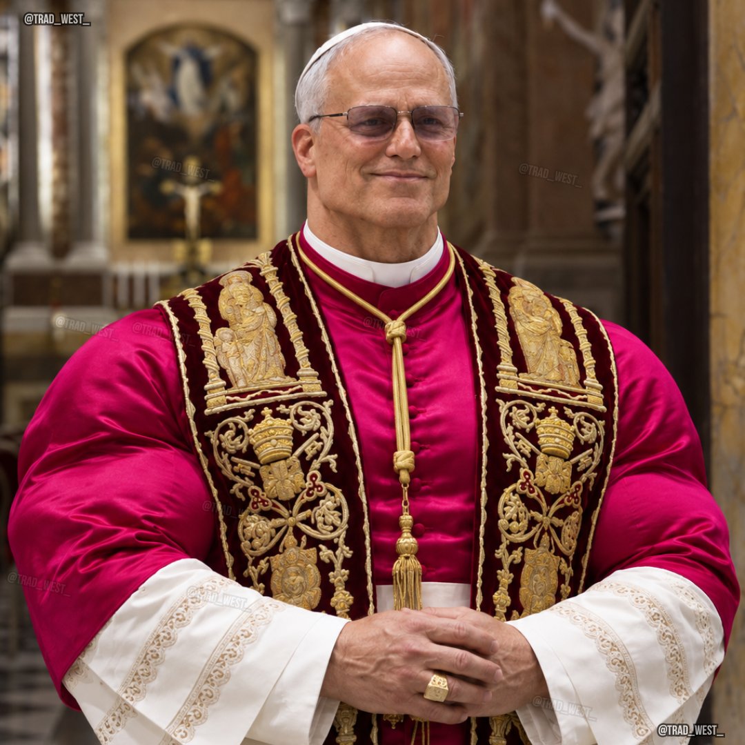 trad_west_'s tweet photo. >First American Pope
>High IQ
>Speaks 7 languages
>Denounced naive pacifism
>Degrees in Mathematics & Theology
>Spent years as a missionary in Peru 
>Tells Macron and political leaders that the right to life is the foundation of every other human right
>Denounces assisted dying directly and calls it “false compassion”
>Reaffirms Church opposition to abortion and euthanasia  
>~800,000 attend his Paris Mass
