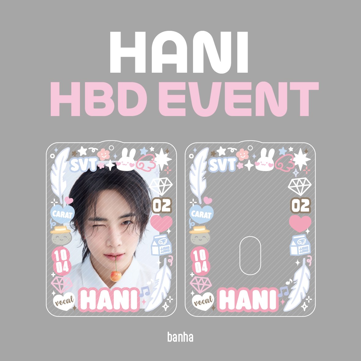 banzzakhani's tweet photo. HBD HANI EVENT🤍🪽
정한이 생일기념 하니홀더를 보내드립니다!

• 참여: RT
• 당첨: 2명(only carat💎)
• 구독/거래/RT계 제외
• 당발: 10월 2일
• 후기필수! 국내 배부 가능하신 분

design @bbodoongbbo 
#세븐틴 #정한 #하니 #jeonghan #svt https://t.co/yHqdUz2uHF