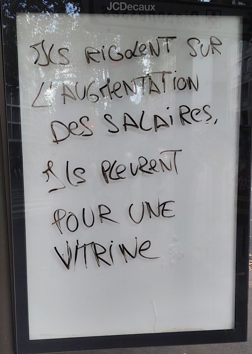 L_Wcrdt's tweet photo. "Ils rigolent sur l'augmentation des salaires, ils pleurent pour une vitrine"

Paris, 29 septembre 2026. https://t.co/nRm7MmKm59