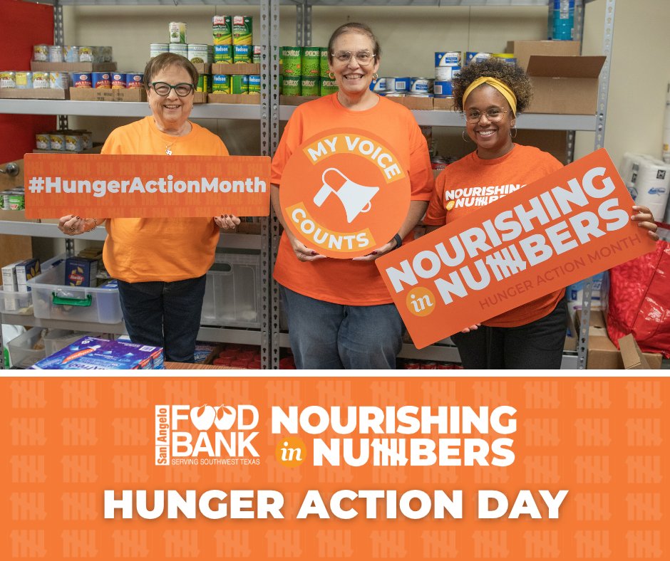 SanAngeloFB's tweet photo. Today is Hunger Action Day, and we’re going orange to stand in the gap for our neighbors experiencing food insecurity. 

Today, there are many ways to take action:

🧡 Donate: https://t.co/QnswTFo0Rh 
🧡 Volunteer: https://t.co/QnswTFo0Rh 
🧡 Advocate: https://t.co/QnswTFo0Rh https://t.co/xdFErwqI6c