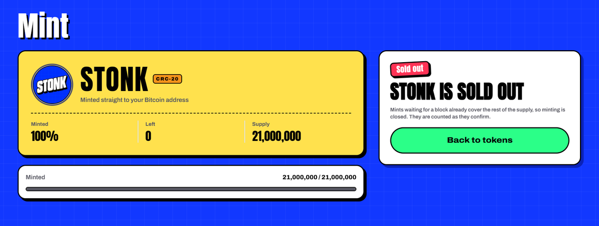 stonk_20's tweet photo. $STONK is minted out

➣ Marketplace will open soon. Dev is running some updates to make marketplace sniper free. Stonk On BTC will be the first sniper free market where no transaction can be sniped from mempool

➣ Mints are filled in block order. Supply has run out over-cap payments will be refunded manually over the next 24 hours

➣ Launchpad will go live in 24 Hours with Global aggregator coming soon after

➣ Telegram will be open after marketplace and refunds are completed

This is just the start! $STONK SZN