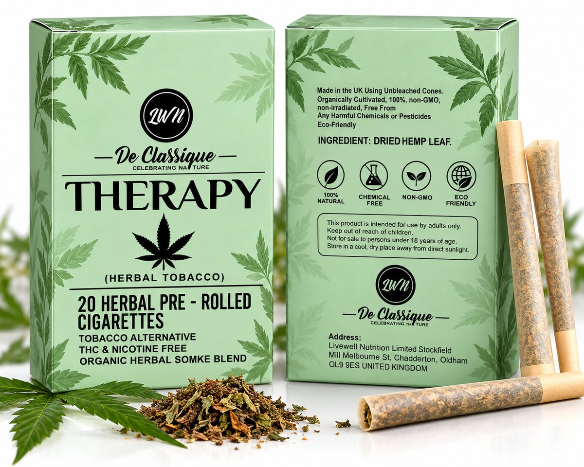 LiveNutrition17's tweet photo. Therapy Blend 20 Organic Herbal Smokes Tobacco Alternative Nicotine Free.

https://t.co/6RFEiTbOts https://t.co/fhwicV9tm0