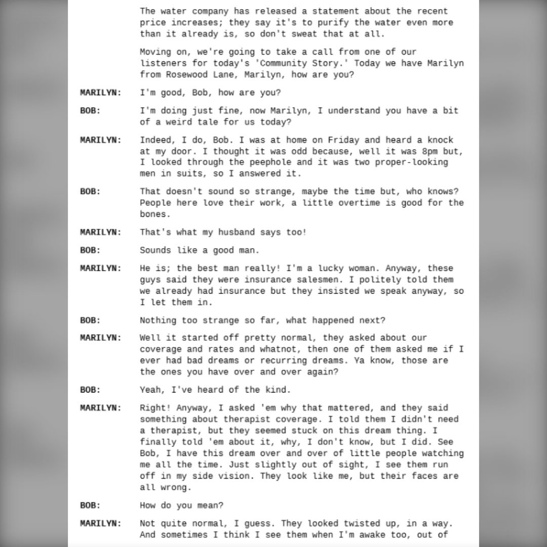 zcmullins's tweet photo. This is my newest short story series, 'America's Perfect Town, Bellow, VA,' and I hope the medium comes across well. There will be smaller, lore-dump stories to along with these broadcasts too but, I thought it would make a cool format!

#writingcommunity #indieauthor #uncanny https://t.co/ZHCWxWRYLr