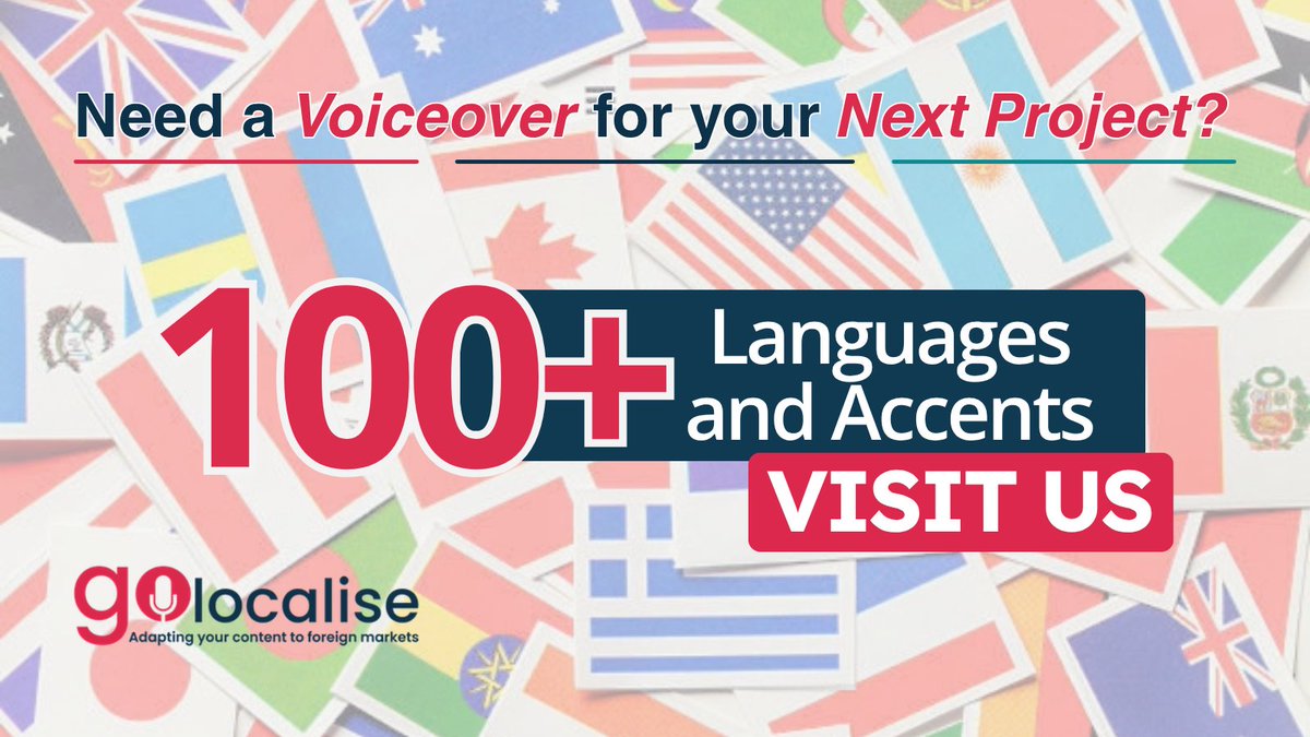 GoLocalise's tweet photo. 🎙️ Need the right voice for your next project?

From native-speaking talent to studio-quality recording, editing and delivery, GoLocalise handles the entire voiceover process across hundreds of languages and dialects.

Make your message sound natural, engaging &amp; authentic. 🌍 https://t.co/SRC44aWGgv