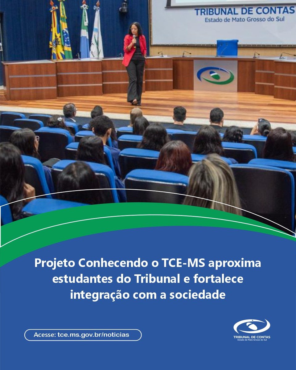 tcemsoficial's tweet photo. Projeto Conhecendo o TCE-MS aproxima estudantes do Tribunal e fortalece integração com a sociedade

🤳🏻 Leia a matéria na íntegra no site do TCE-MS 

https://t.co/rJUtJHBMfB

🌐 Acompanhe nossas redes sociais

https://t.co/mZwyR5iBWg https://t.co/Ds5fU9maQU
