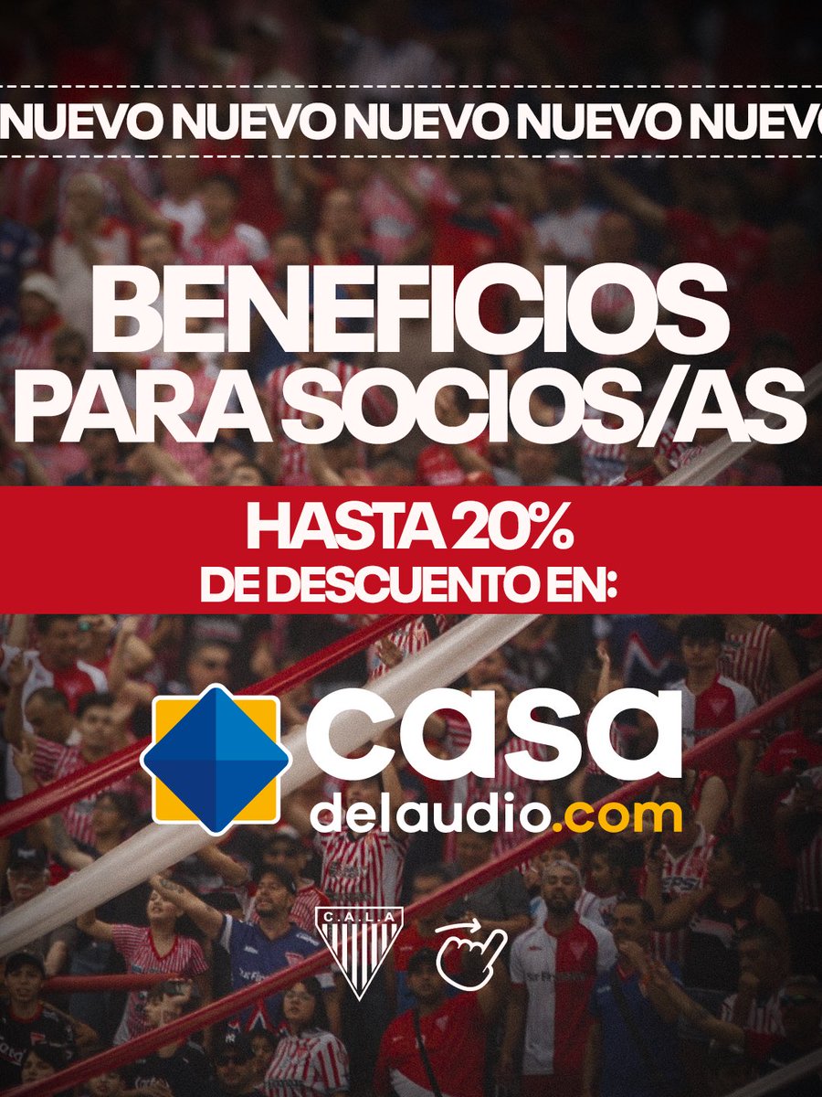 clublosandes's tweet photo. 𝗡𝘂𝗲𝘃𝗼 𝗯𝗲𝗻𝗲𝗳𝗶𝗰𝗶𝗼 𝗲𝘅𝗰𝗹𝘂𝘀𝗶𝘃𝗼 𝘀𝗼𝗰𝗶𝗼𝘀/𝗮𝘀 🫱🏽‍🫲🏻♥️

En acuerdo con La Casa del Audio, socios y socias cuentan con beneficios exclusivos:

20% de descuento en todos los productos, (excepto celulares).

10% de descuento en teléfonos celulares. 

10% de descuento + 3 cuotas sin interés en todos los productos (excepto celulares). 

📍Av. Hipólito Yrigoyen 8862, Lomas de Zamora.

*𝖯𝖺𝗋𝖺 𝖺𝖼𝖼𝖾𝖽𝖾𝗋 𝖺𝗅 𝖻𝖾𝗇𝖾𝖿𝗂𝖼𝗂𝗈, 𝖾𝗌 𝗇𝖾𝖼𝖾𝗌𝖺𝗋𝗂𝗈 𝖺𝖼𝗋𝖾𝖽𝗂𝗍𝖺𝗋 𝗅𝖺 𝖼𝗈𝗇𝖽𝗂𝖼𝗂𝗈́𝗇 𝖽𝖾 𝗌𝗈𝖼𝗂𝗈 𝖺𝖼𝗍𝗂𝗏𝗈 𝗒 𝗍𝖾𝗇𝖾𝗋 𝗅𝖺 𝖼𝗎𝗈𝗍𝖺 𝖺𝗅 𝖽𝗂́𝖺.