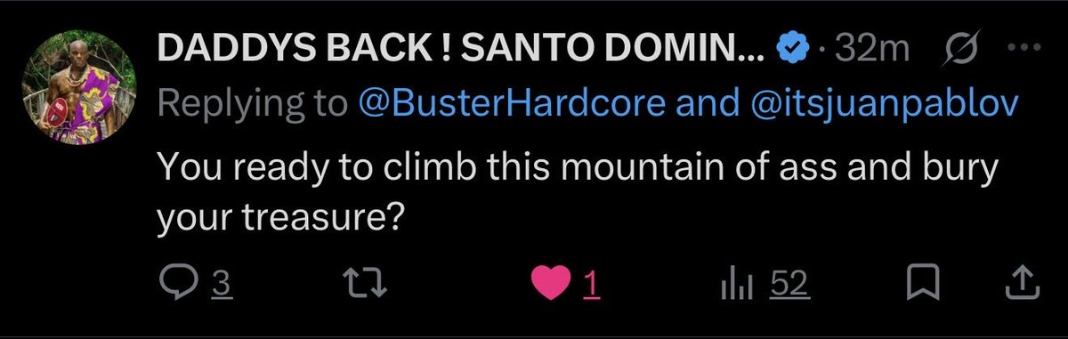 BusterHardcore's tweet photo. No way my favorite creator responded to my comment!🥵🥵🥵 @daddyblackxxl https://t.co/elNldrPLju
