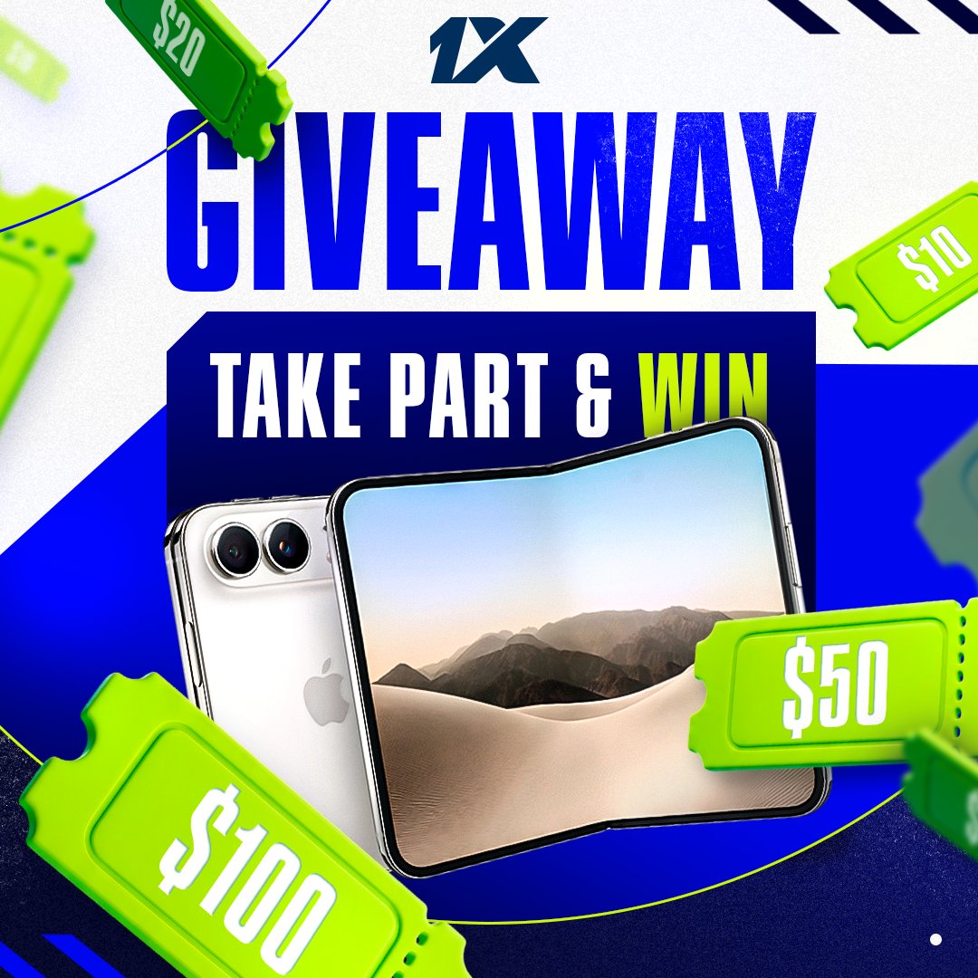 1xBet_Eng's tweet photo. 🎁 GIVEAWAY ALERT! 🚨

Here's your shot at glory:

✅ Follow @1xBet_Eng
✅ Repost the contest post
✅ Use #1xBetDuo under every post during the promo
✅ Bet on any event - min $2, odds 1.5+

To confirm your entry, drop a screenshot of your bet in the comments along with your gaming account number. One participant = one account

🏆 PRIZES:

📱 iPhone Duo — 1 winner
💸 $100 promo code — 3 winners
💸 $50 promo code — 5 winners
💸 $20 promo code — 10 winners
💸 $10 promo code — 20 winners

Winners picked at random. Results: 14.10.2026. Let's go!