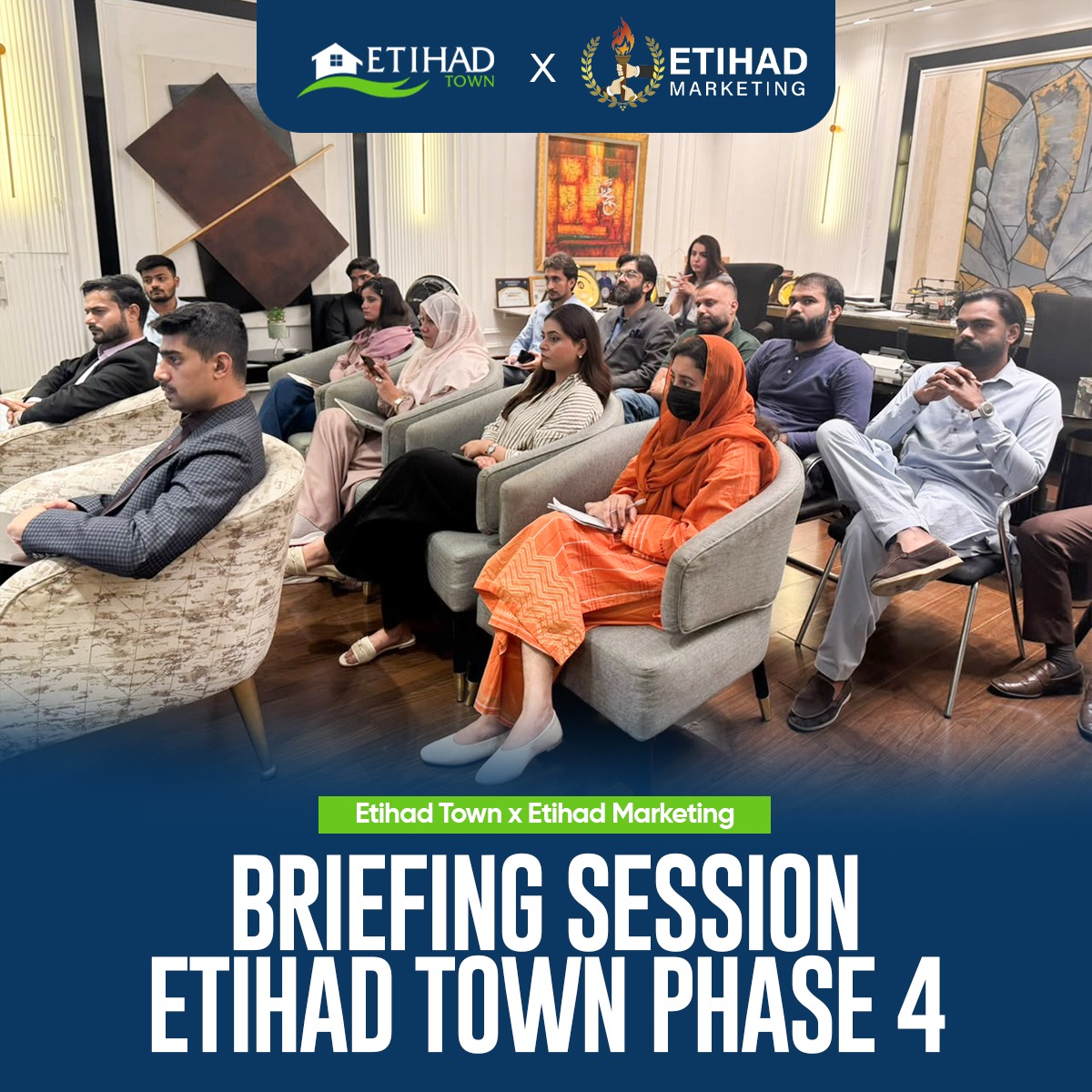 EtihadMKTG's tweet photo. A very productive and informative briefing session with Etihad Town representative Mr. Faisal Noor and Team Etihad Marketing.
.
#EtihadTownOfficial #etihadmarketing #etihadtownbriefing #briefing #session #gettogether https://t.co/OrNB6ofj5S