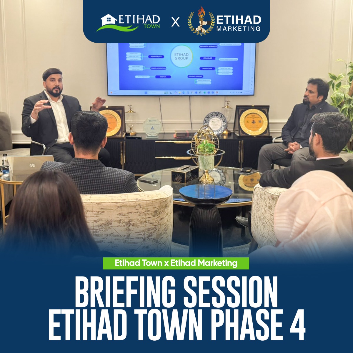 EtihadMKTG's tweet photo. A very productive and informative briefing session with Etihad Town representative Mr. Faisal Noor and Team Etihad Marketing.
.
#EtihadTownOfficial #etihadmarketing #etihadtownbriefing #briefing #session #gettogether https://t.co/OrNB6ofj5S