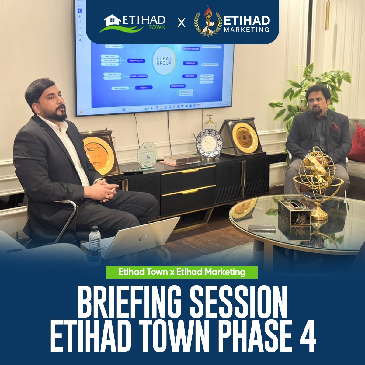 EtihadMKTG's tweet photo. A very productive and informative briefing session with Etihad Town representative Mr. Faisal Noor and Team Etihad Marketing.
.
#EtihadTownOfficial #etihadmarketing #etihadtownbriefing #briefing #session #gettogether https://t.co/OrNB6ofj5S