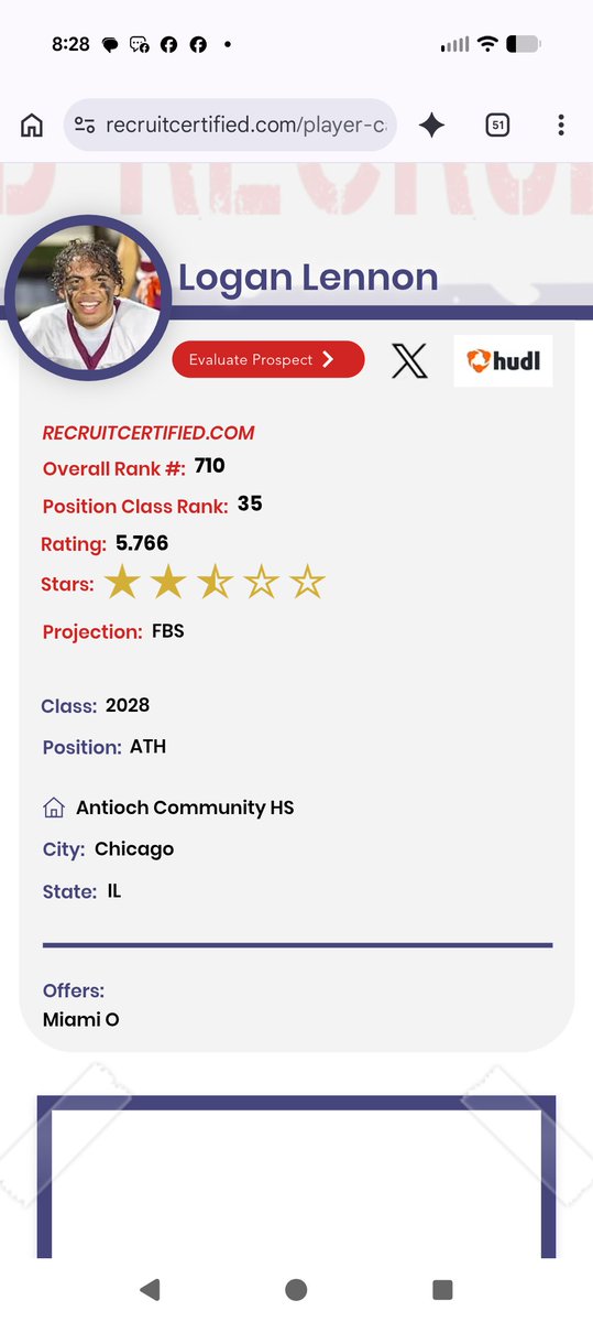 CoachJayUConn's tweet photo. Coaches Here's The #35 Ranked "ATH" in 2028 Class 2.5 ⭐ 

Football, Basketball &amp; Track 💪 

Logan Lennon 
6'1 190 
All Conference 
All Academic 
3.85 GPA 4.4 Weighted 

 Ranked ATHLETE in 2028 Class! @Logan_M_Lennon 

1 FBS offer

Can play College RB, WR or Safety https://t.co/sgsCxfY7qn