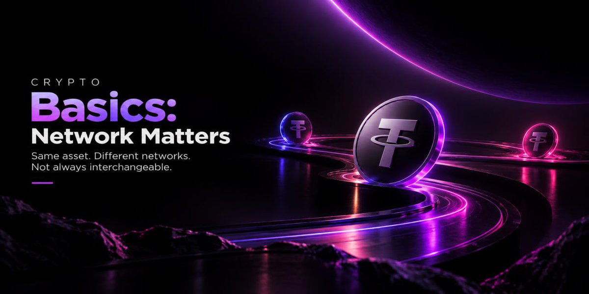 swapvxeio's tweet photo. 💡 CRYPTO BASICS: NETWORK MATTERS
Same asset doesn’t always mean the same network.
USDT can exist across Ethereum, BNB Smart Chain, TRON, Solana and more — but these networks aren’t automatically interchangeable.
Always check the network before you transfer.
Right asset. Right network. Smooth transfer.
#VXE #CryptoBasics #USDT #Blockchain #CryptoEducation