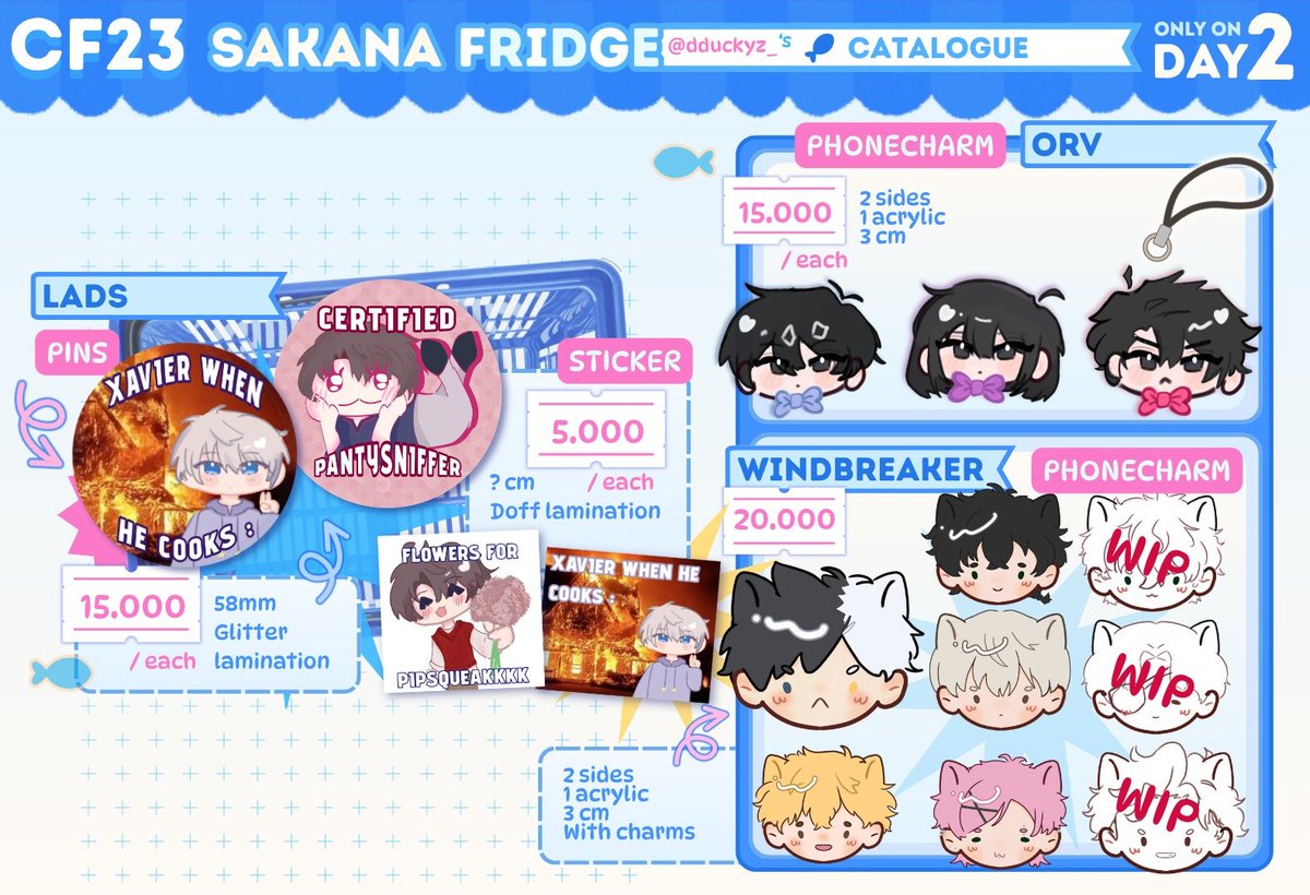 Duckkzs_'s tweet photo. #Comifuro23 #CF23 PO is open! (=^-ω-^=)

⏰ 29 Sept - 5 Oct 
📍 Pick-up &amp; Mail Order at Sakana Fridge booth (Day 2, No. G-33b)

📷 LADS, ORV, WBK

Order here ➡️ [https://t.co/GYnLwyZwq3]
More merch will be available OTS! See you at CF! 𓆝. https://t.co/Xvtu3dNZj7