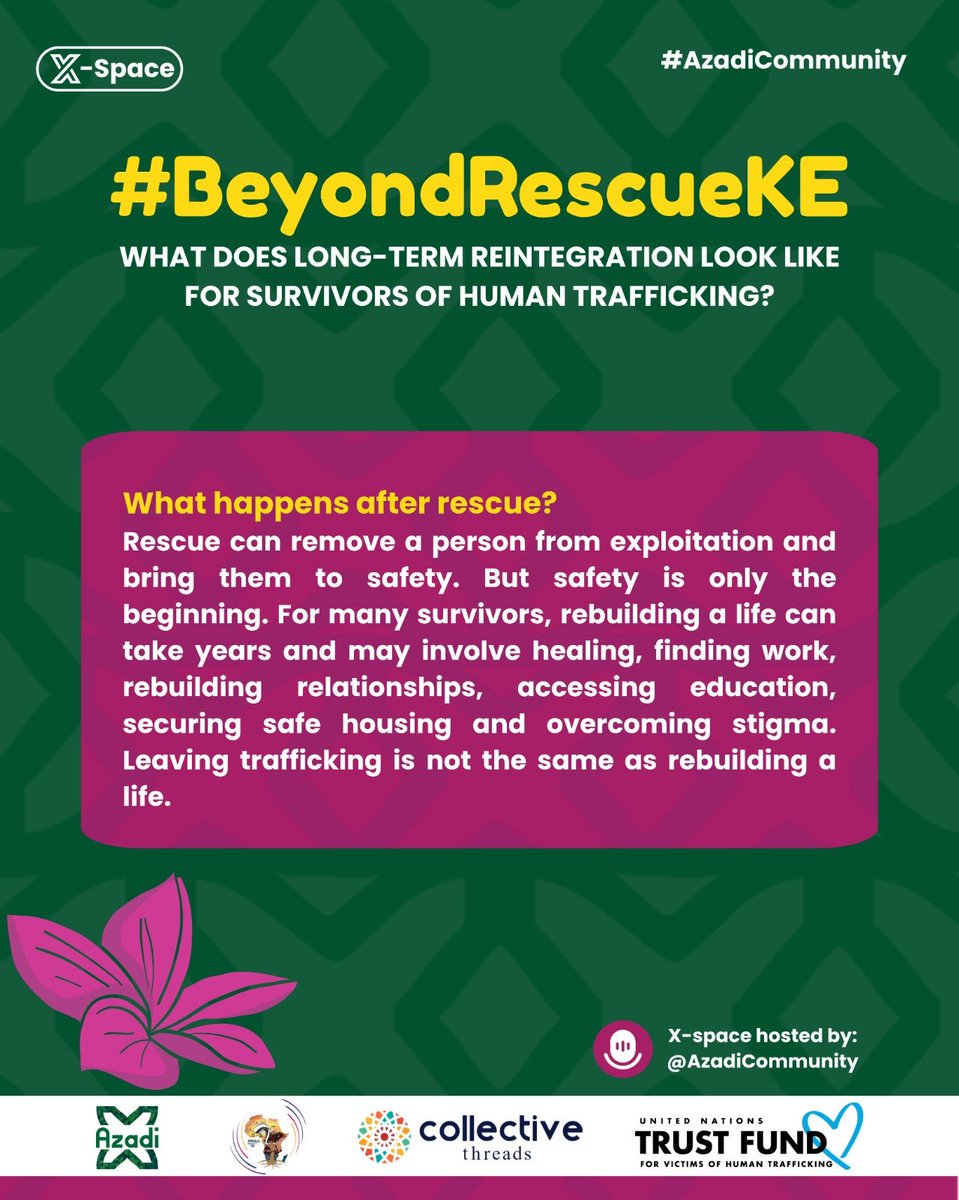 mariamDurebmlz's tweet photo. @Azadicommunity is the only the beginning ,survivors need ongoing support to rebuild their lives and helping them understanding rights and legal processes. 
#BeyondRescueKe
#Azadicommunity 
@unvtf_tip https://t.co/KzFYJXOb3m