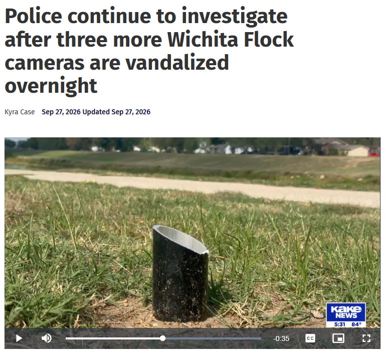 OrwellDay's tweet photo. Flocktober has started!!  

We've taken down 24 cameras on the 28th, and with momentum like that, it's time to start keeping track.

6 down in Toledo, OH
14 in Evansville, IN
3 in Wichita, KS
1 in Columbia, MO

Flocktober running total so far = 24 cameras https://t.co/nYpSnAelVm